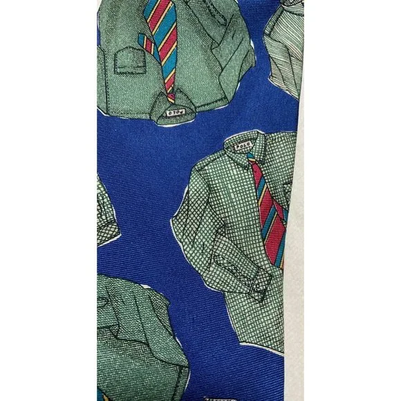 POLO RALPH LAUREN Blue Tie Shirt Silk Tie CANADA 58"/ 4" GC - Picture 3 of 5